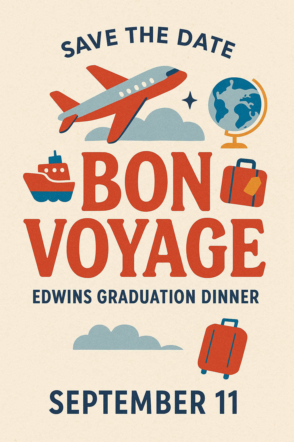 Bon Voyage Graduation Invitation Design